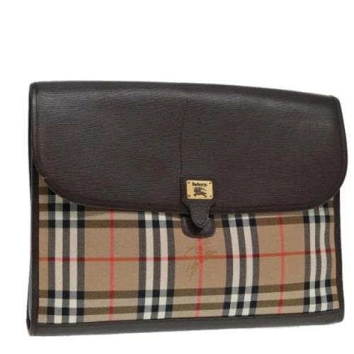 Pre-owned Canvas clutches Burberry Vintage , Beige , Dames