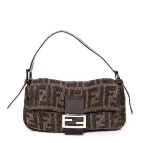 Pre-owned Canvas shoulder-bags Fendi Vintage , Green , Dames