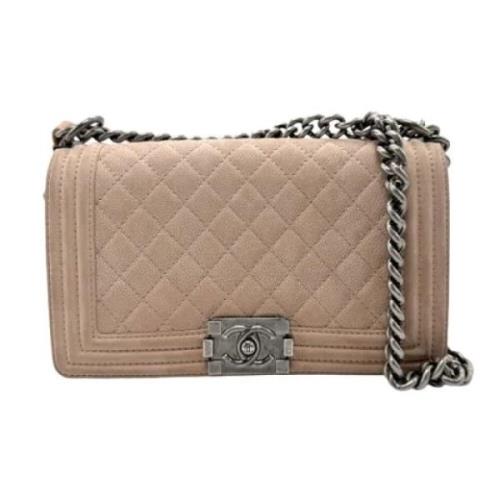 Pre-owned Leather shoulder-bags Chanel Vintage , Beige , Dames