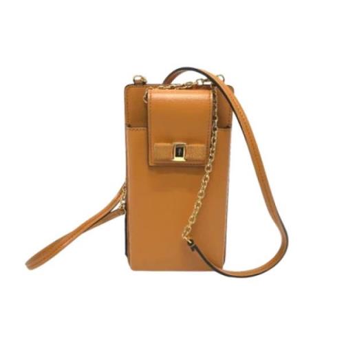 Pre-owned Leather shoulder-bags Salvatore Ferragamo Pre-owned , Orange...