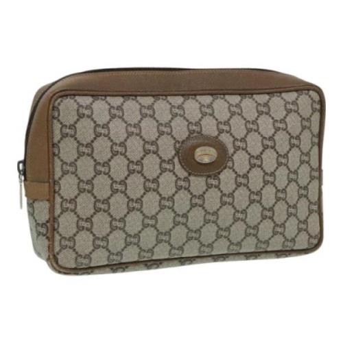 Pre-owned Leather clutches Gucci Vintage , Brown , Dames