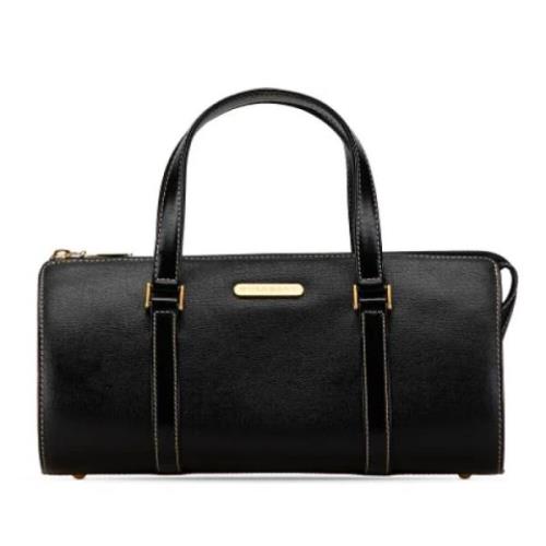 Pre-owned Leather handbags Burberry Vintage , Black , Dames