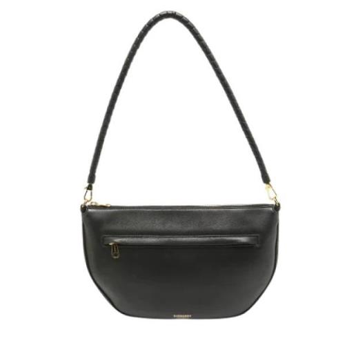 Pre-owned Leather shoulder-bags Burberry Vintage , Black , Dames