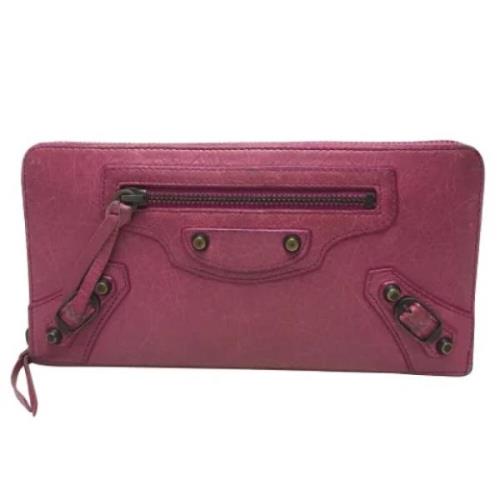 Pre-owned Leather wallets Balenciaga Vintage , Pink , Dames