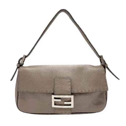 Pre-owned Leather fendi-bags Fendi Vintage , Gray , Dames