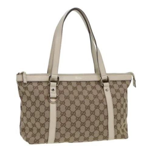 Pre-owned Canvas handbags Gucci Vintage , Beige , Dames