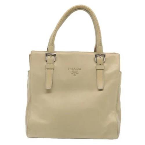 Pre-owned Leather totes Prada Vintage , Beige , Dames