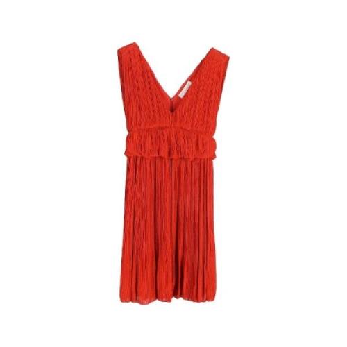 Pre-owned Polyester dresses Chloé Pre-owned , Red , Dames