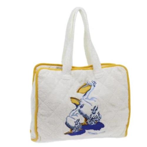 Pre-owned Canvas totes Hermès Vintage , White , Dames