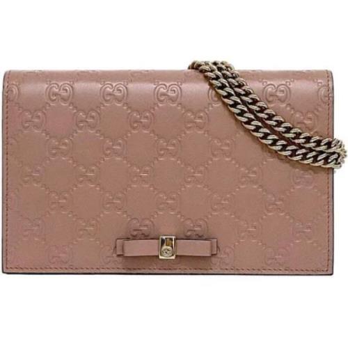 Pre-owned Leather gucci-bags Gucci Vintage , Pink , Dames