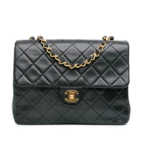 Pre-owned Leather shoulder-bags Chanel Vintage , Black , Dames