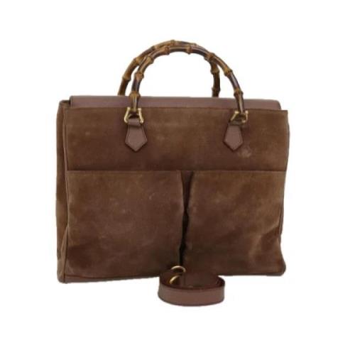 Pre-owned Suede gucci-bags Gucci Vintage , Brown , Dames