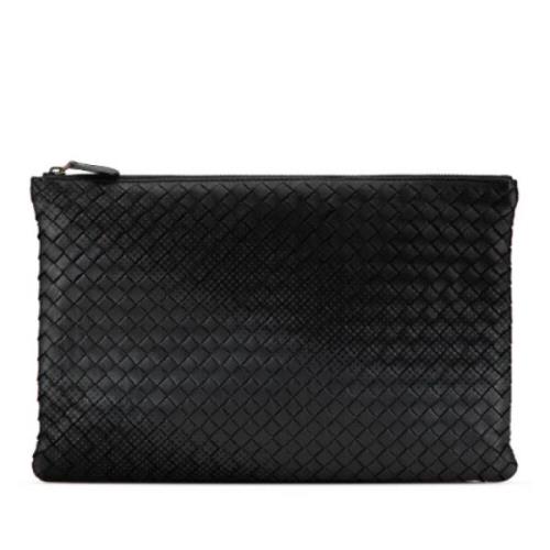 Pre-owned Leather clutches Bottega Veneta Vintage , Black , Dames