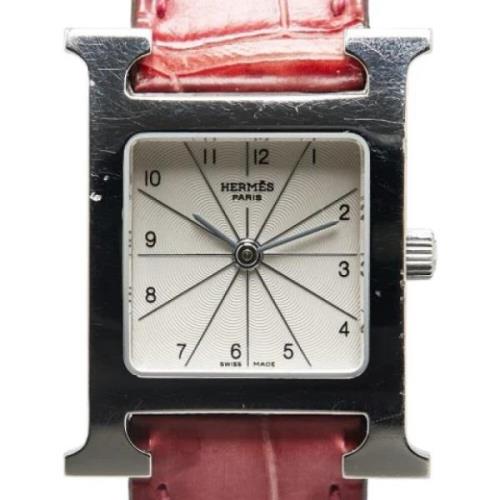 Pre-owned Stainless Steel watches Hermès Vintage , White , Dames