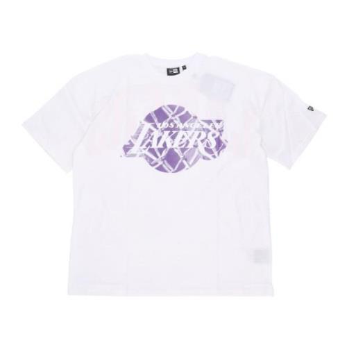 NBA Infill Logo Tee Wit/Paars New Era , White , Heren