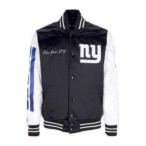 NFL Team Origins Varsity Satin Jacket Mitchell & Ness , Black , Heren