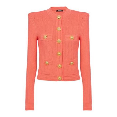 Geknoopt fijngebreid vest Balmain , Pink , Dames