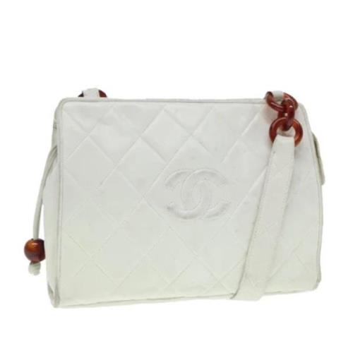 Pre-owned Leather chanel-bags Chanel Vintage , White , Dames