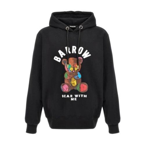 Zwarte Teddy Print Hoodie Barrow , Black , Heren