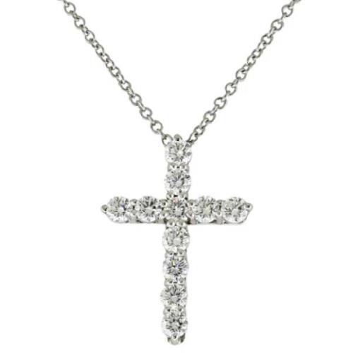 Pre-owned Platinum necklaces Tiffany & Co. Pre-owned , Gray , Dames