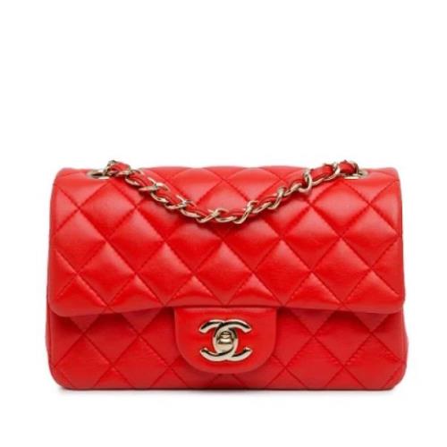 Pre-owned Leather shoulder-bags Chanel Vintage , Orange , Dames