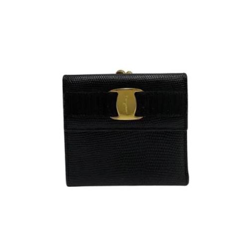 Pre-owned Leather wallets Salvatore Ferragamo Pre-owned , Black , Dame...