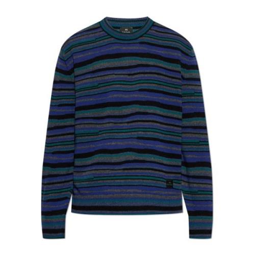 Trui met gestreept patroon PS By Paul Smith , Blue , Heren