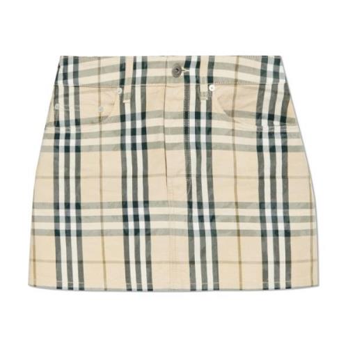 Rok met ruitpatroon Burberry , Beige , Dames