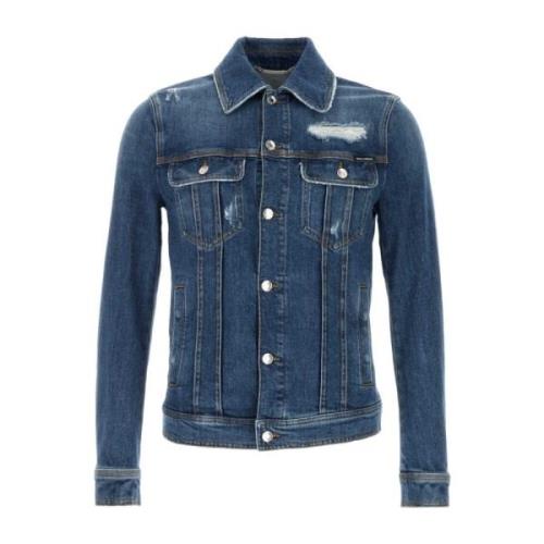 Stretch Denim Jack Dolce & Gabbana , Blue , Heren