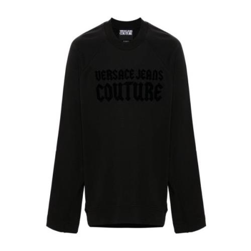 Zwarte Sweatshirt Aw24 Herenmode Versace Jeans Couture , Black , Heren