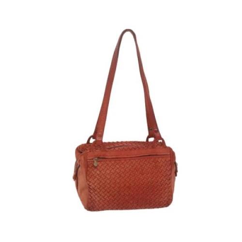 Pre-owned Leather shoulder-bags Bottega Veneta Vintage , Orange , Dame...