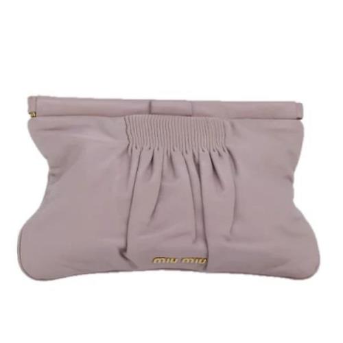 Pre-owned Leather clutches Miu Miu Pre-owned , Pink , Dames