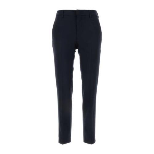 Midnight Blue Slim-Fit Wool Pants PT Torino , Blue , Dames