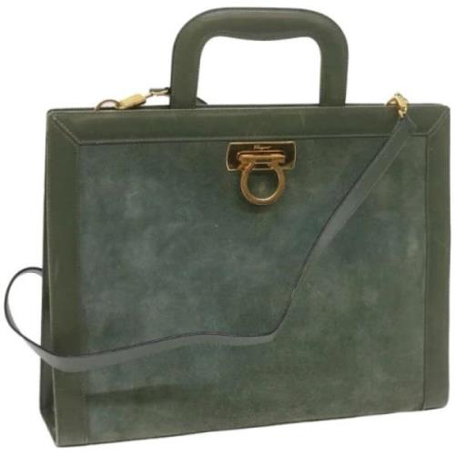 Pre-owned Suede handbags Salvatore Ferragamo Pre-owned , Green , Dames