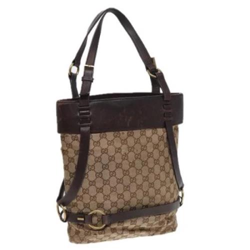 Pre-owned Canvas gucci-bags Gucci Vintage , Beige , Dames