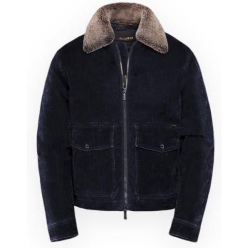 Donkerblauwe Winterjas Hendric-41 Moorer , Blue , Heren