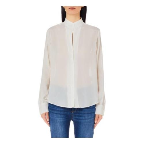 Zijden Crepe Viscose Shirt Liu Jo , White , Dames