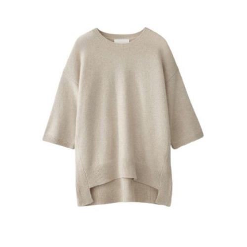 Kasjmier Split Hem Trui Lisa Yang , Beige , Dames