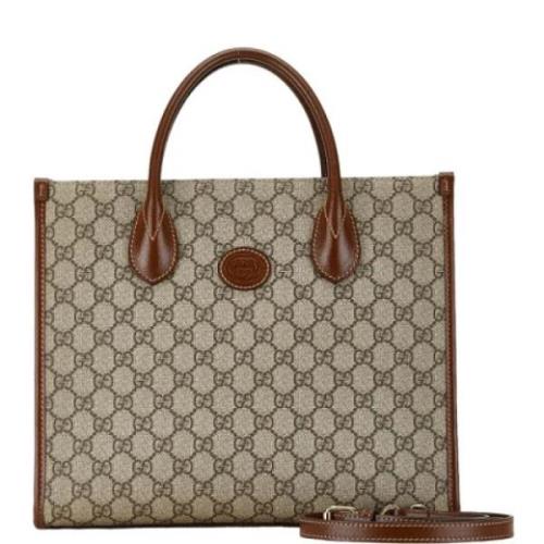 Pre-owned Leather gucci-bags Gucci Vintage , Beige , Dames