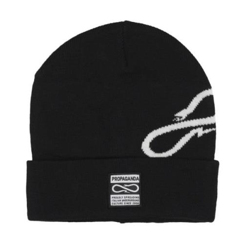 Logo Spin Beanie Zwart Propaganda , Black , Unisex