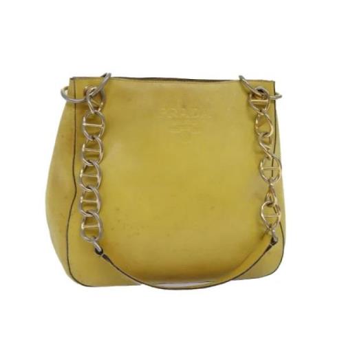 Pre-owned Leather prada-bags Prada Vintage , Yellow , Dames