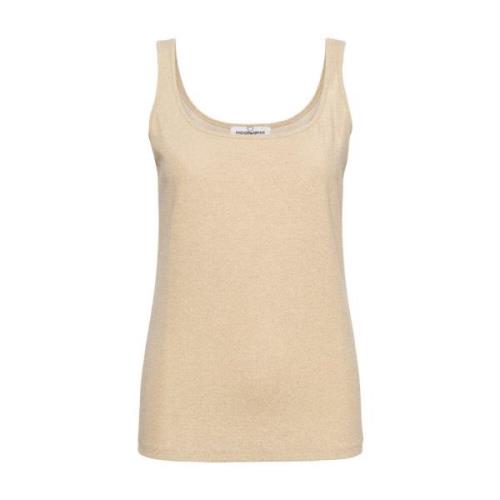 Lurex Lange Mouw Top Vesper &Co Woman , Beige , Dames