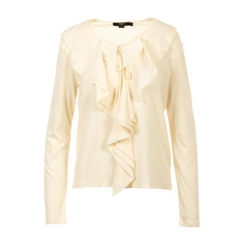 Crème Ruched Sweater Seventy , Beige , Dames