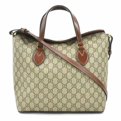 Pre-owned Leather gucci-bags Gucci Vintage , Beige , Dames