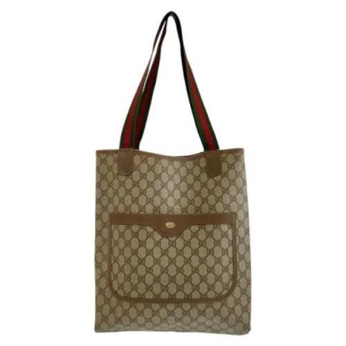 Pre-owned Canvas totes Gucci Vintage , Beige , Dames