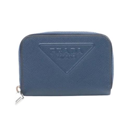 Pre-owned Leather wallets Prada Vintage , Blue , Dames