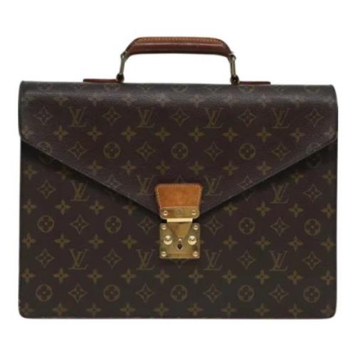 Pre-owned Canvas briefcases Louis Vuitton Vintage , Brown , Heren