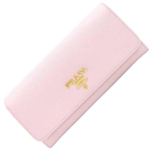 Pre-owned Leather wallets Prada Vintage , Pink , Dames