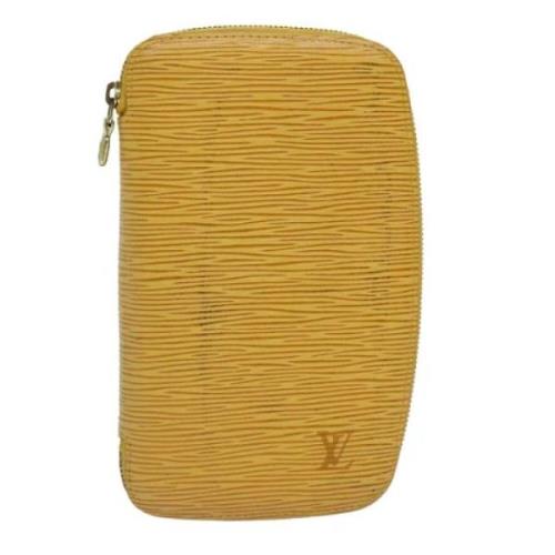 Pre-owned Leather wallets Louis Vuitton Vintage , Yellow , Dames