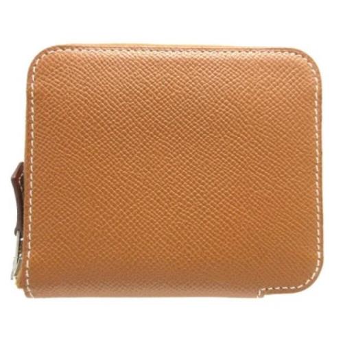 Pre-owned Leather wallets Hermès Vintage , Brown , Unisex